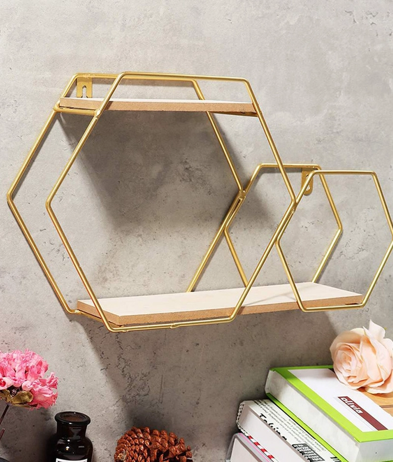 ESTANTERIA PARED HEXAGONAL MODERNO DECORATIVO HOGAR JHN - 2