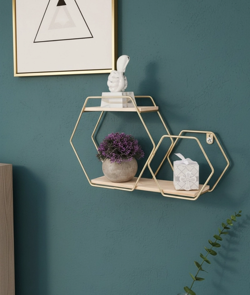 ESTANTERIA PARED HEXAGONAL MODERNO DECORATIVO HOGAR JHN - 9