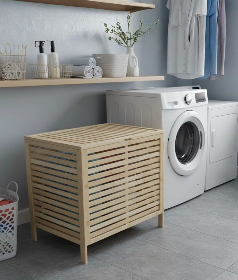 CANASTO ROPA ORGANIZADOR ALMACENAMIENTO CESTO TAPA JHN - 9