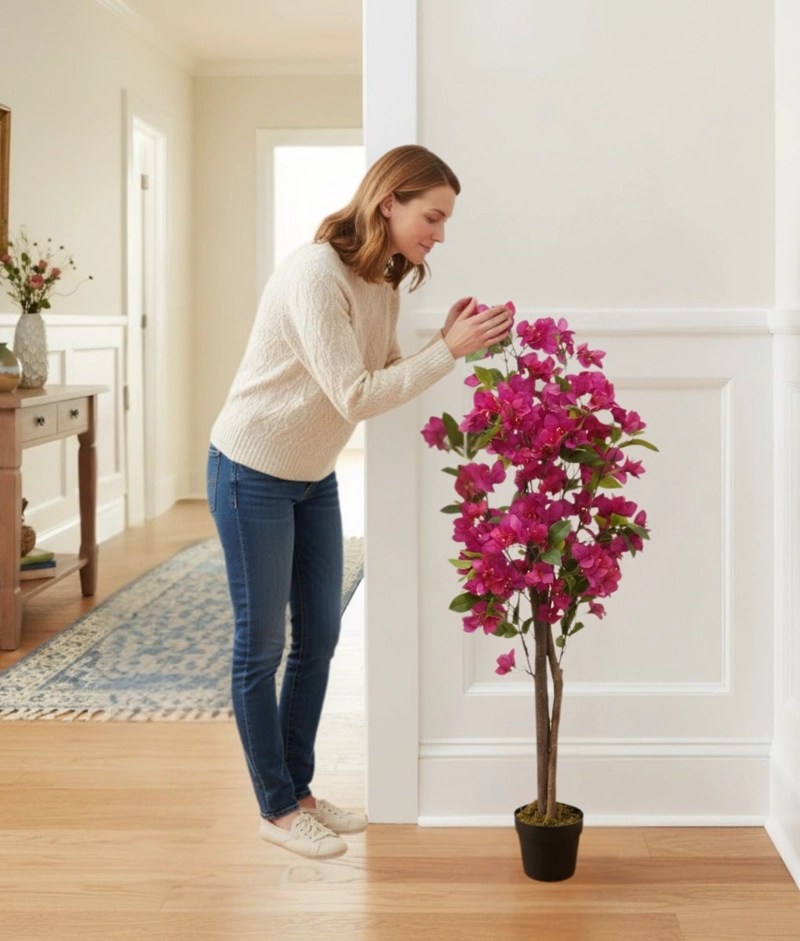 PLANTA ARTIFICIAL ARBUSTO ORNAMENTAL FLORES ROSAS ADORNO JHN - 6