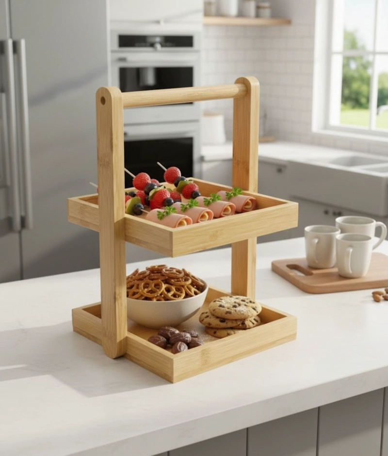 BANDEJA DECORATIVA ORGANIZADOR VERSATIL 2 NIVELES ASA JHN - 2