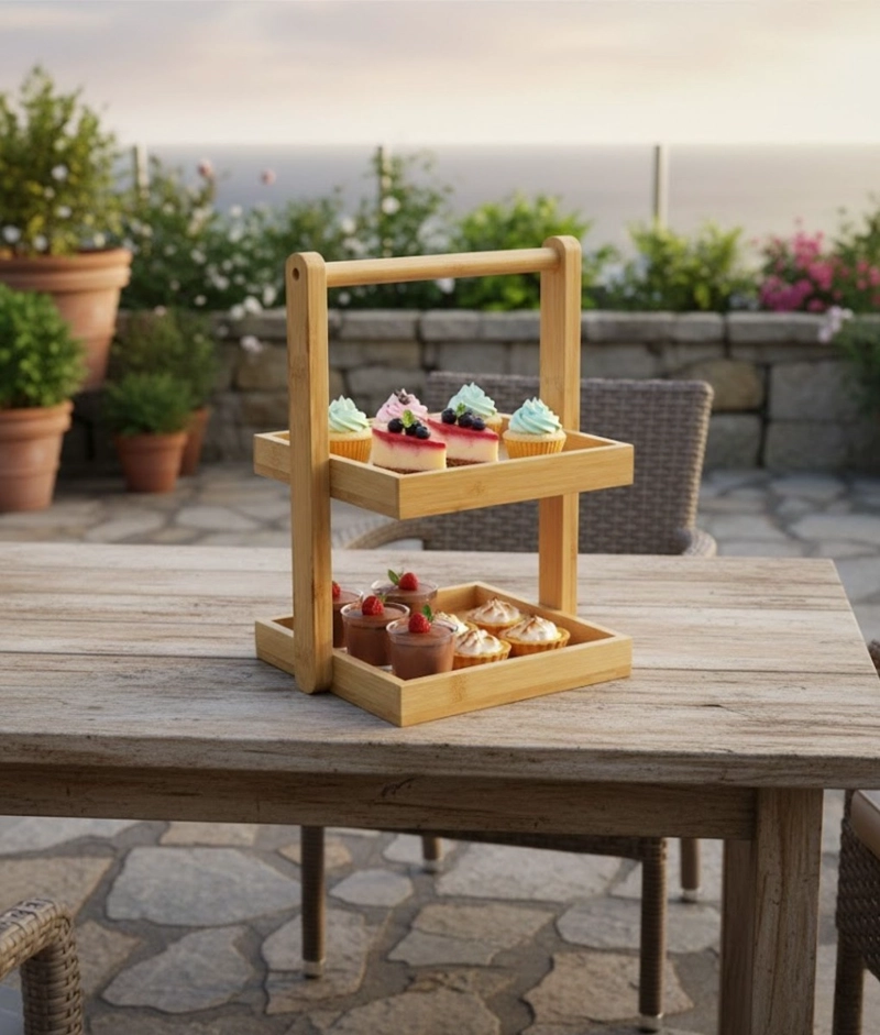 BANDEJA DECORATIVA ORGANIZADOR VERSATIL 2 NIVELES ASA JHN - 7