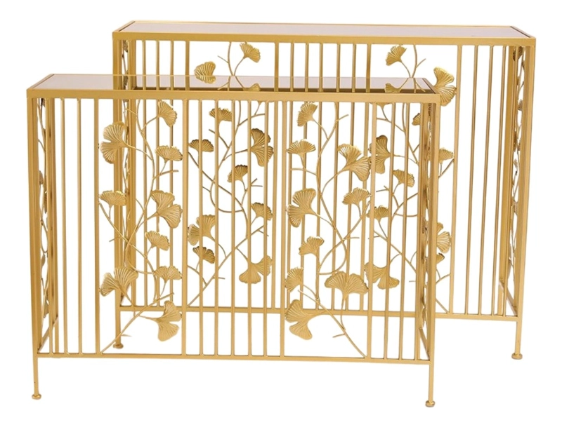 SET 2 MESA CENTRO AUXILIAR LATERAL DECORATIVA FLORAL JHN - 1