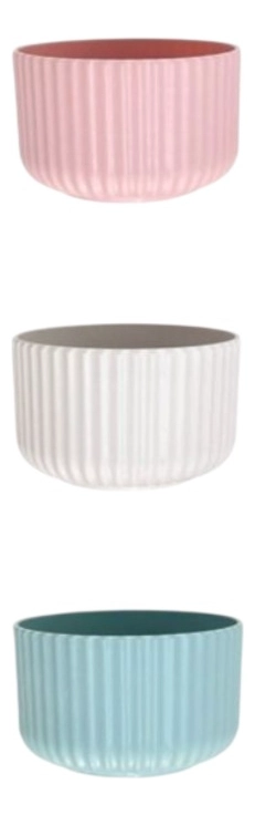 SET 3 MACETERO DECORATIVO TEXTURA ACANALADA MACETA JHN - 3