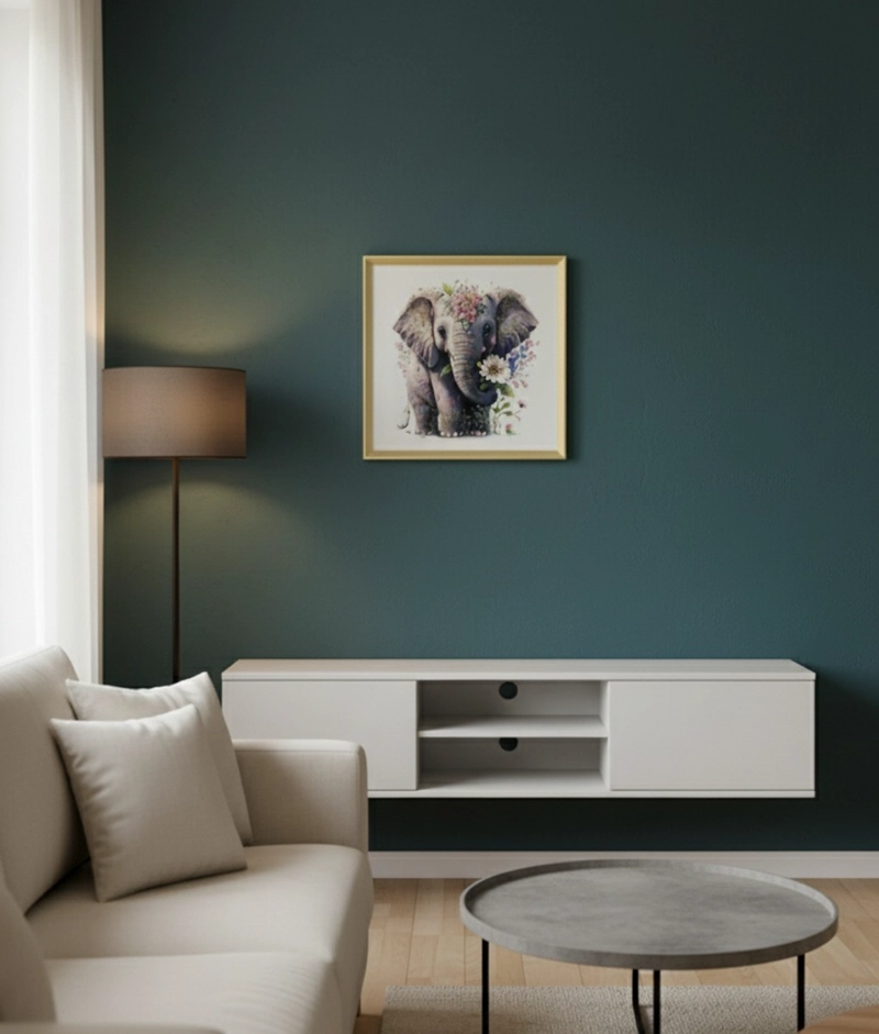 CUADRO DECORATIVO ELEFANTE FLORAL FANTASIA ELEGANCIA JHN - 7