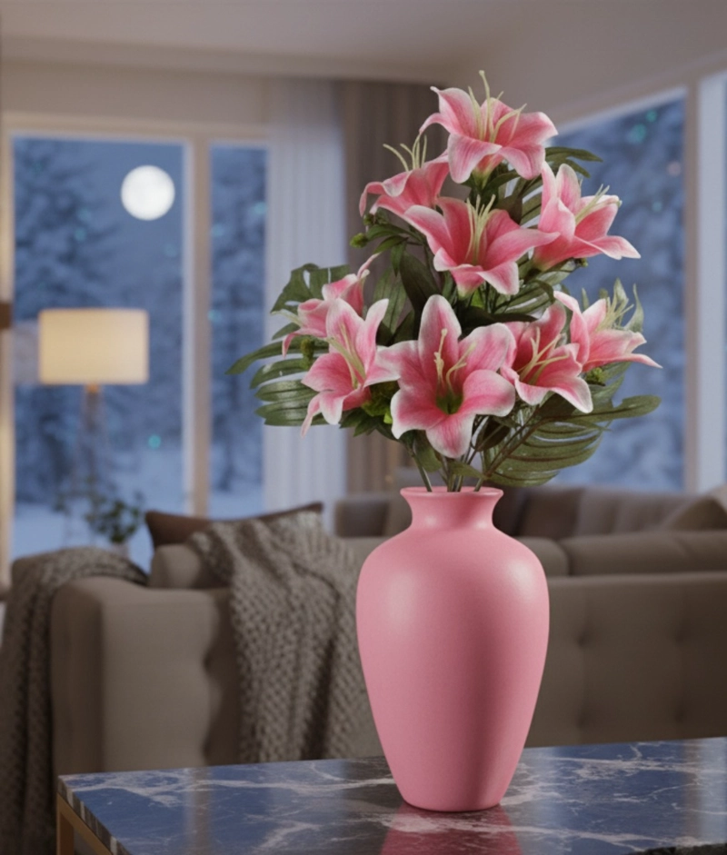 SET 2 FLORES ARTIFICIALES RAMO LIRIOS DECORACION ADORNO JHN - 8