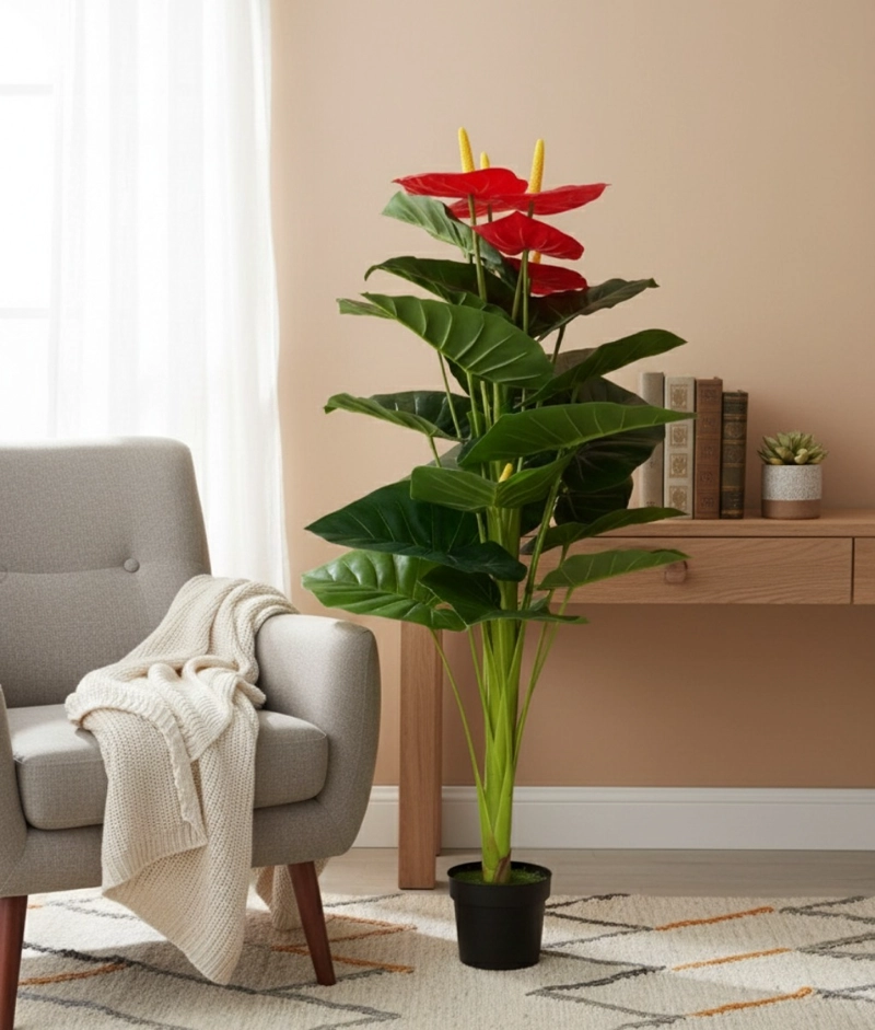 PLANTA ARTIFICIAL ANTURIO EXUBERANTE ADORNO HOGAR JHN - 7
