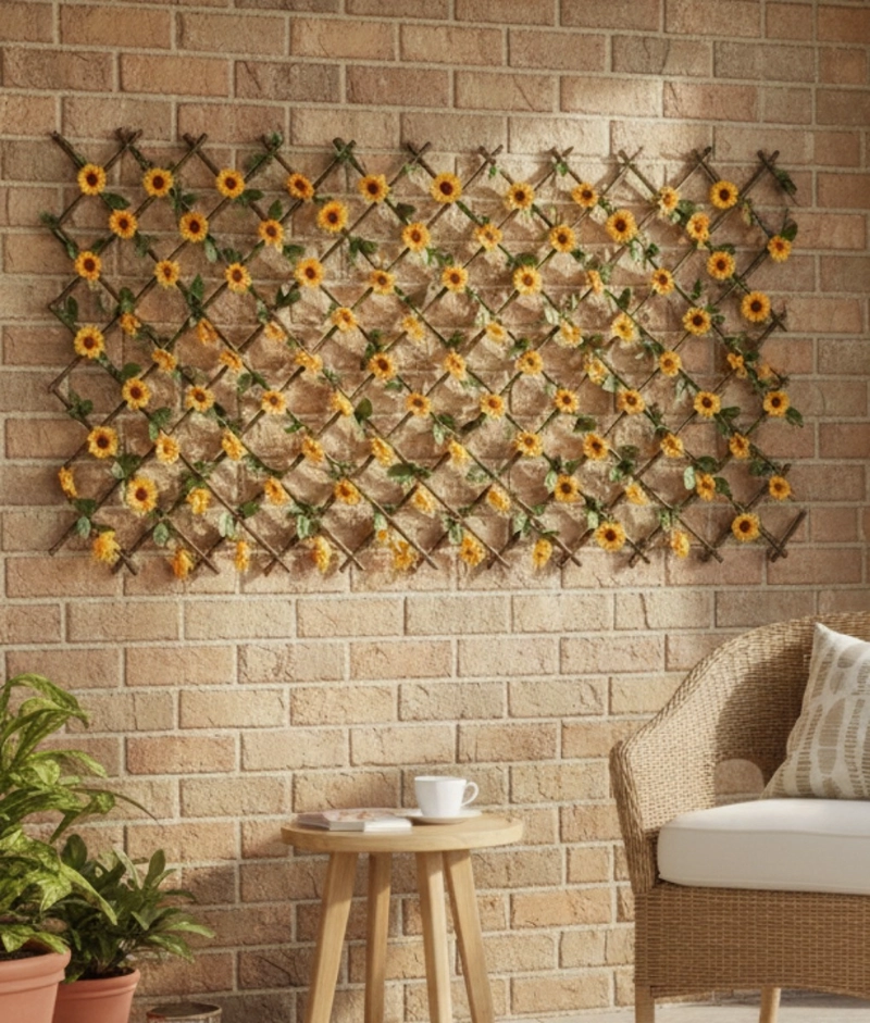FLORES ARTIFICIALES MALLA EXTENSIBLE GIRASOLES CERCO JHN - 2