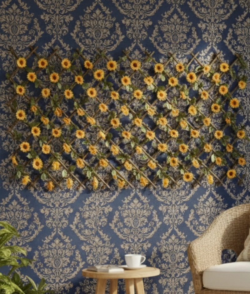 FLORES ARTIFICIALES MALLA EXTENSIBLE GIRASOLES CERCO JHN - 9