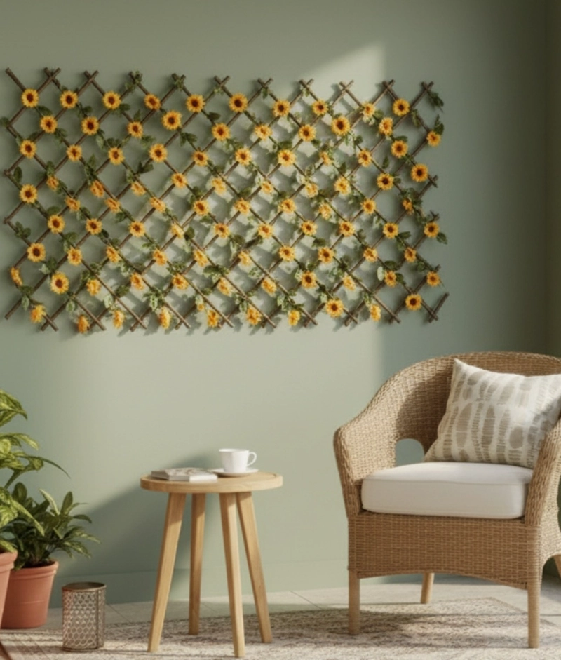 FLORES ARTIFICIALES MALLA EXTENSIBLE GIRASOLES CERCO JHN - 10