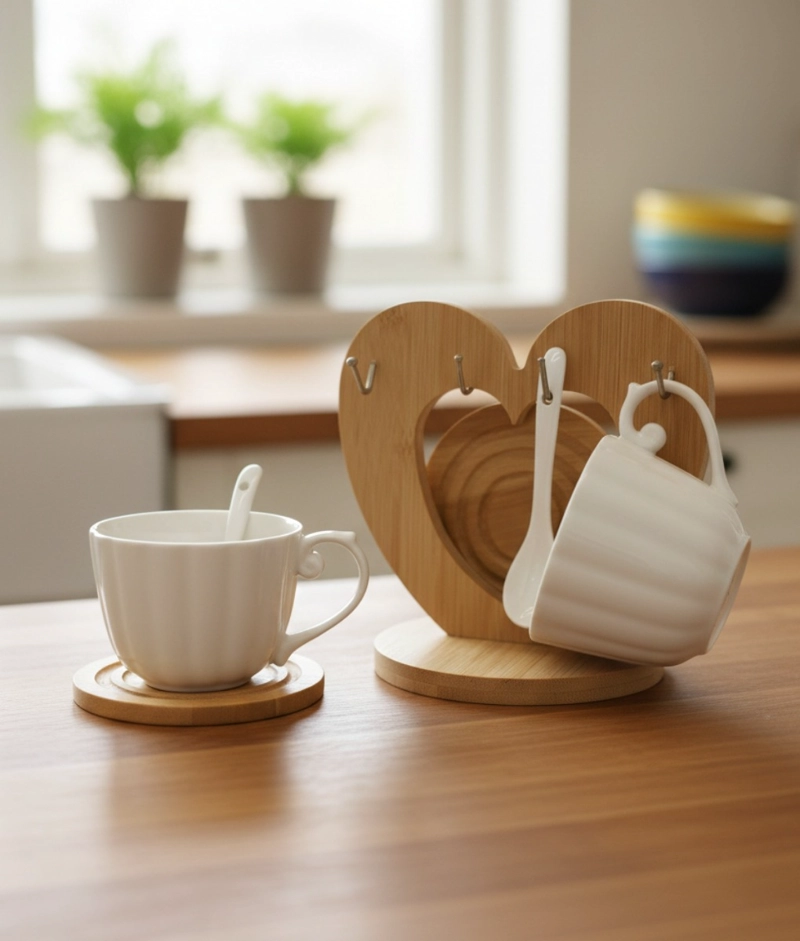 SET 2 TAZAS SOPORTE EXHIBICION DECORATIVO FUNCIONAL JHN - 2