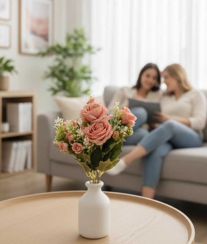 SET 4 RAMO FLORES ARTIFICIALES ROSAS SILVESTRES ADORNO JHN - 7