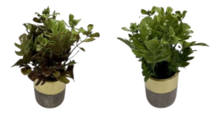 SET 2 PLANTAS ARTIFICIALES DECORATIVAS MACETERO BICOLOR JHN - 3