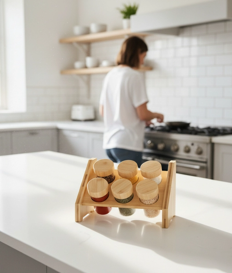 ESPECIERO DECORATIVO NATURAL ORGANIZADOR ALMACENAMIENTO JHN - 7