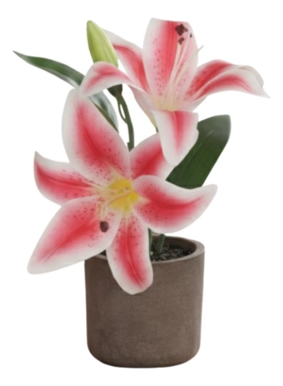 SET 2 PLANTA ARTIFICIAL DECORATIVA LIRIOS ADORNO HOGAR JHN - 1