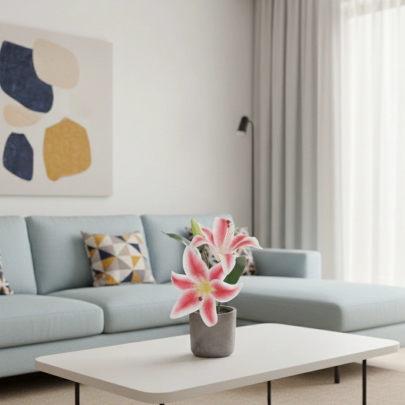 SET 2 PLANTA ARTIFICIAL DECORATIVA LIRIOS ADORNO HOGAR JHN - 7