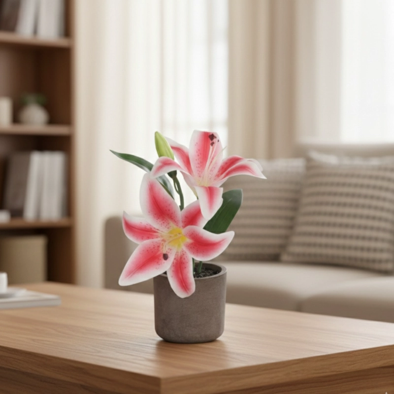 SET 2 PLANTA ARTIFICIAL DECORATIVA LIRIOS ADORNO HOGAR JHN - 10