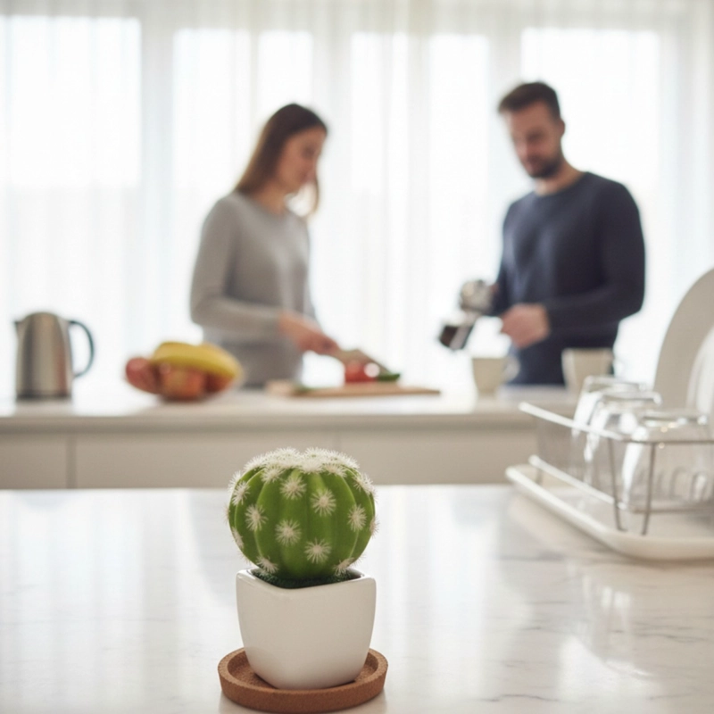 SET 2 PLANTA DECORATIVA ARTIFICIAL CACTUS MINIMALISTA JHN - 6