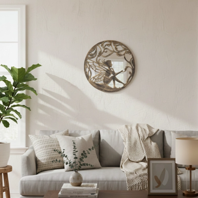 ESPEJO DECORATIVO PARED ADORNO DISEÑO DESPERTAR HADA JHN - 8