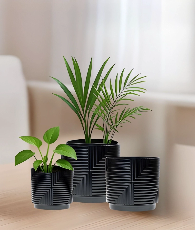 SET 3 MACETERO DECORATIVO DISEÑO GEOME TRICO HOGAR ADORNO JHN - 6