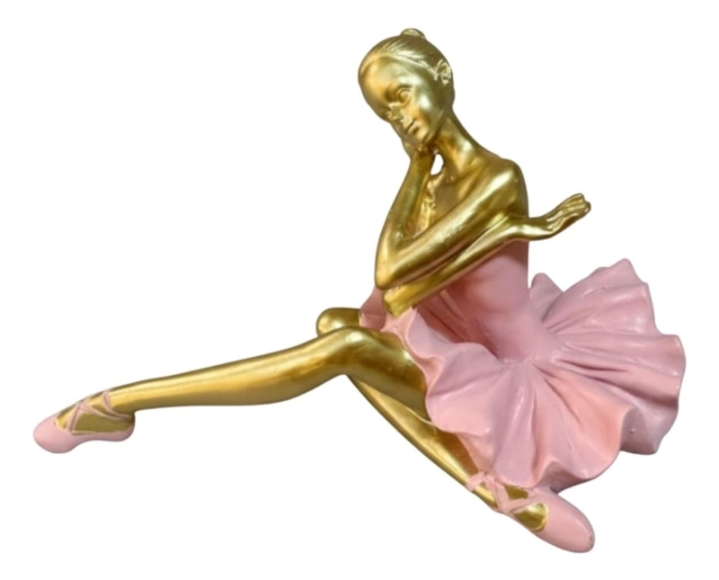 ESTATUA DECORATIVA FIGURA BAILARINA SENTADA ADORNO JHN - 1
