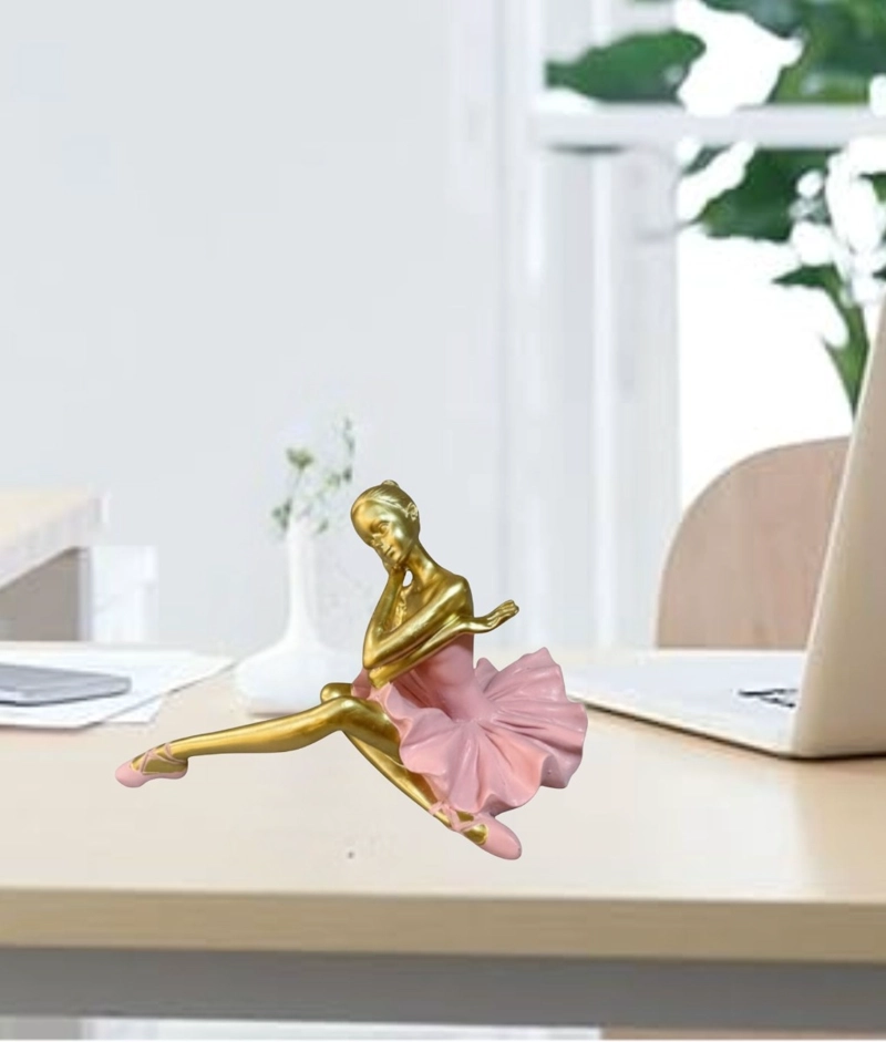 ESTATUA DECORATIVA FIGURA BAILARINA SENTADA ADORNO JHN - 2