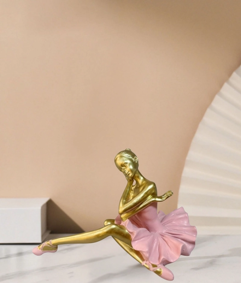 ESTATUA DECORATIVA FIGURA BAILARINA SENTADA ADORNO JHN - 8