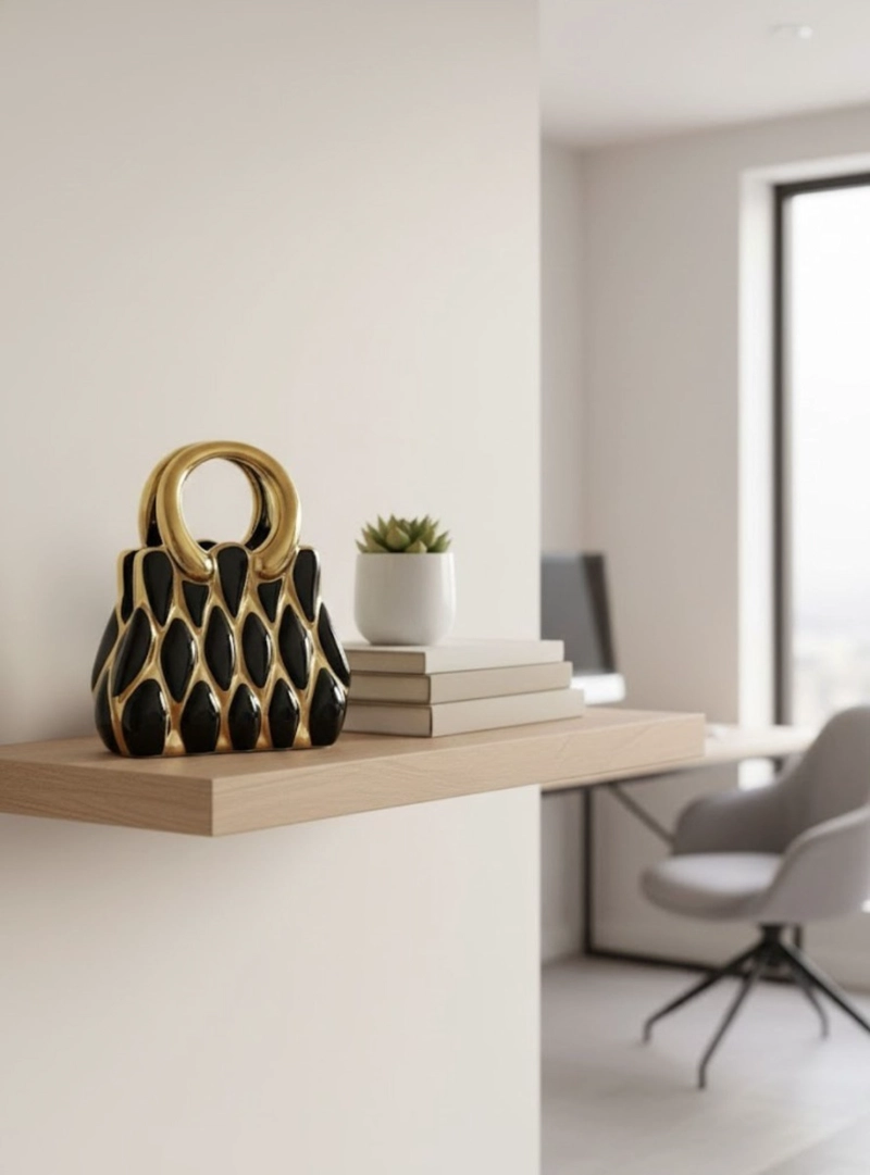 FIGURA DECORATIVO ADORNO MESA DISEÑO MODA BOLSO ARTE JHN - 2