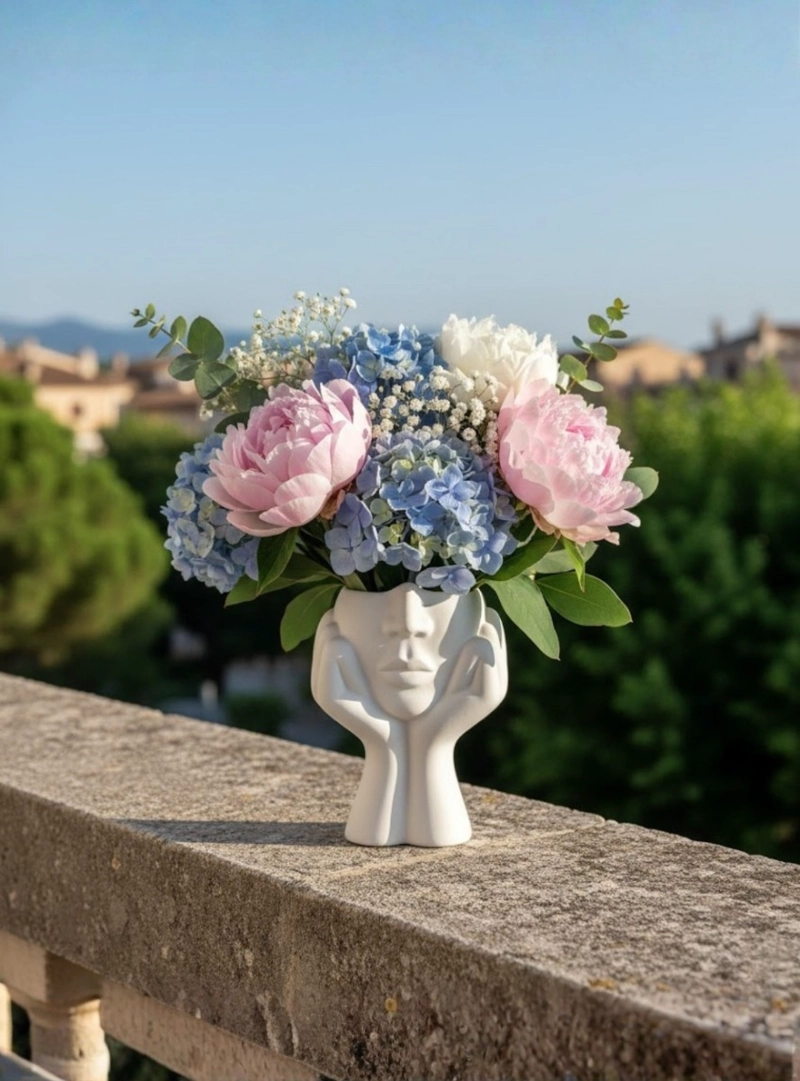 FLORERO DECORATIVO ROSTRO HUMANO MINIMALISTA ADORNO JHN - 2