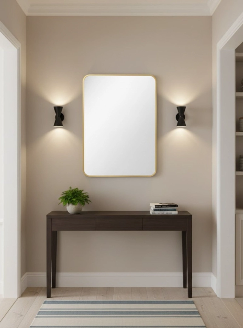 ESPEJO DECORATIVO PARED BORDES REDONDEADOS ADORNO JHN - 2