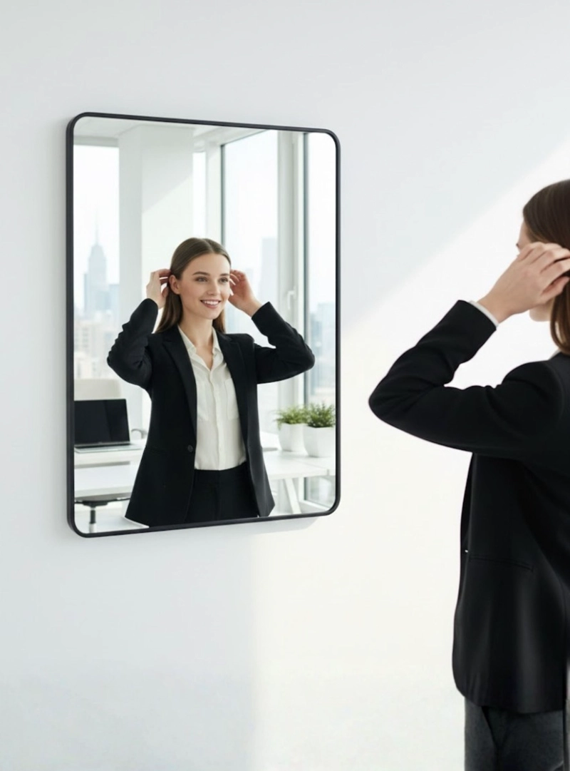 ESPEJO DECORATIVO PARED BORDES REDONDEADOS ADORNO JHN - 5