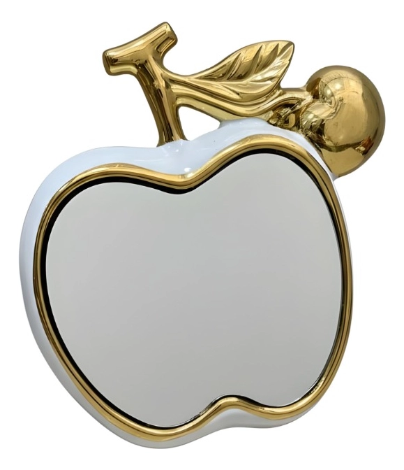 ESPEJO DECORATIVO MESA FORMA MANZANA ADORNO HOGAR JHN - 1