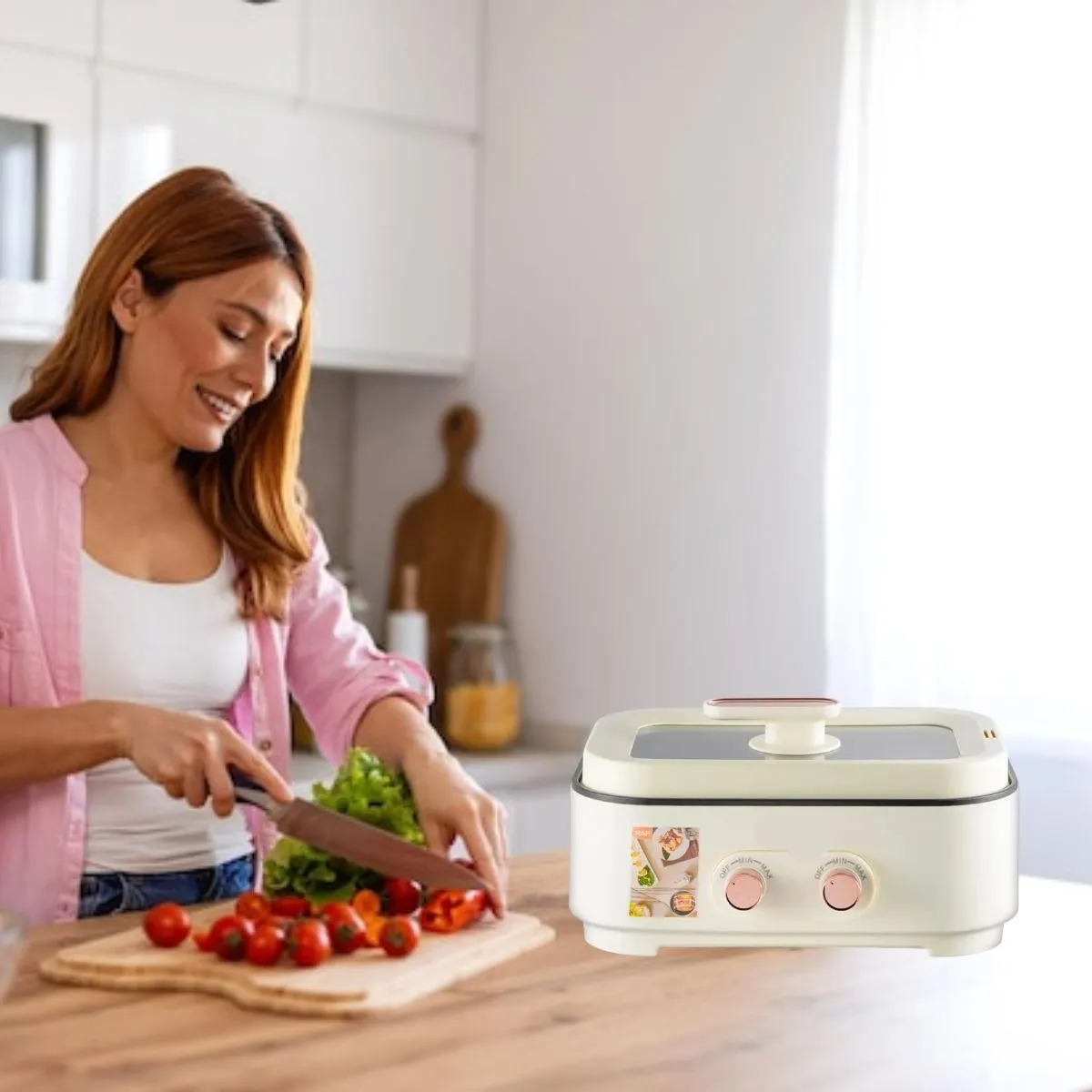 OLLA MULTIFUNCION DOBLE 6L 1000W VERSATIL COCINA LAU - 7