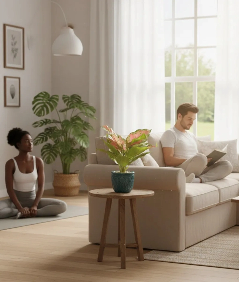 PLANTA DECORATIVA ARTIFICIAL FOLLAJE ESPLE NDIDO ELEGANTE JHN - 3