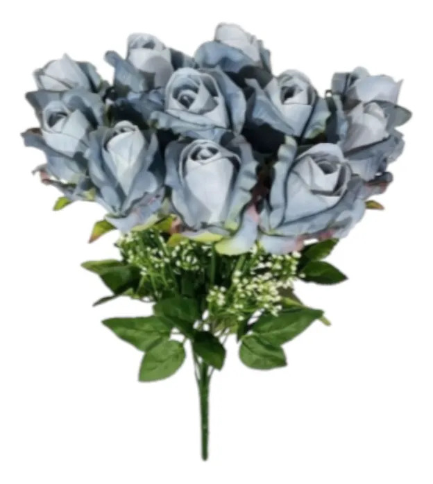 RAMO FLORAL ARTIFICIAL DECORATIVO ROSAS TIPO BOTON JHN - 1