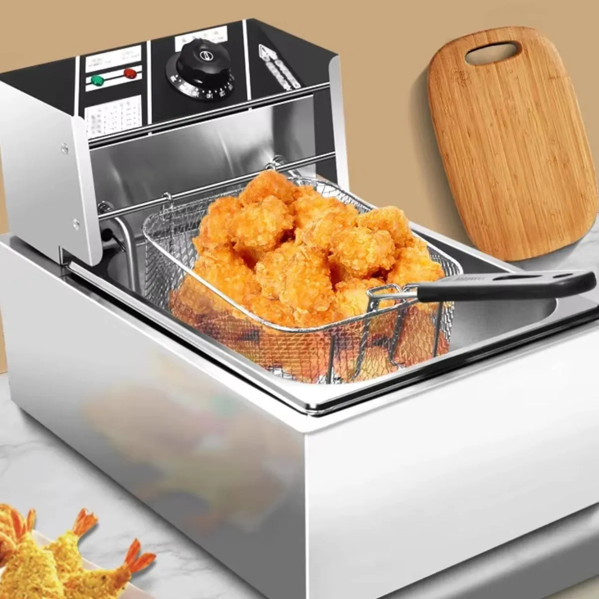 FREIDORA DE ACEITE ACERO INOX 6.5L COCINA RESTAURANTE LAU - 7