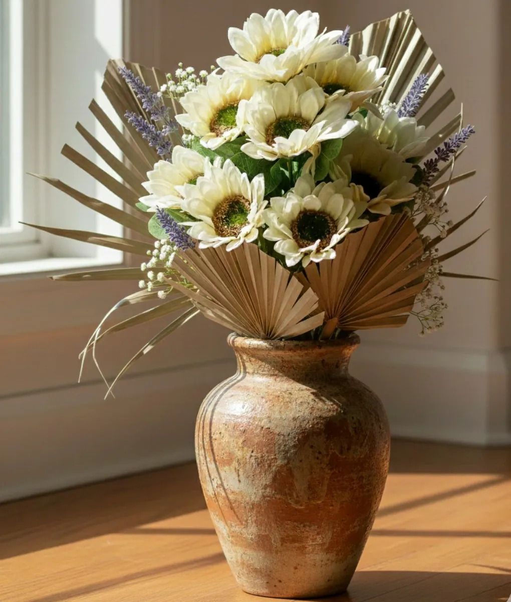 SET 2 FLORES ARTIFICIALES RAMO DECORATIVO MARGARITA JHN - 2