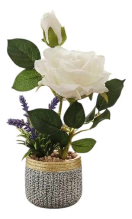 PLANTA ARTIFICIAL DECORATIVA ROSA ENCANTO RUSTICO JHN - 3