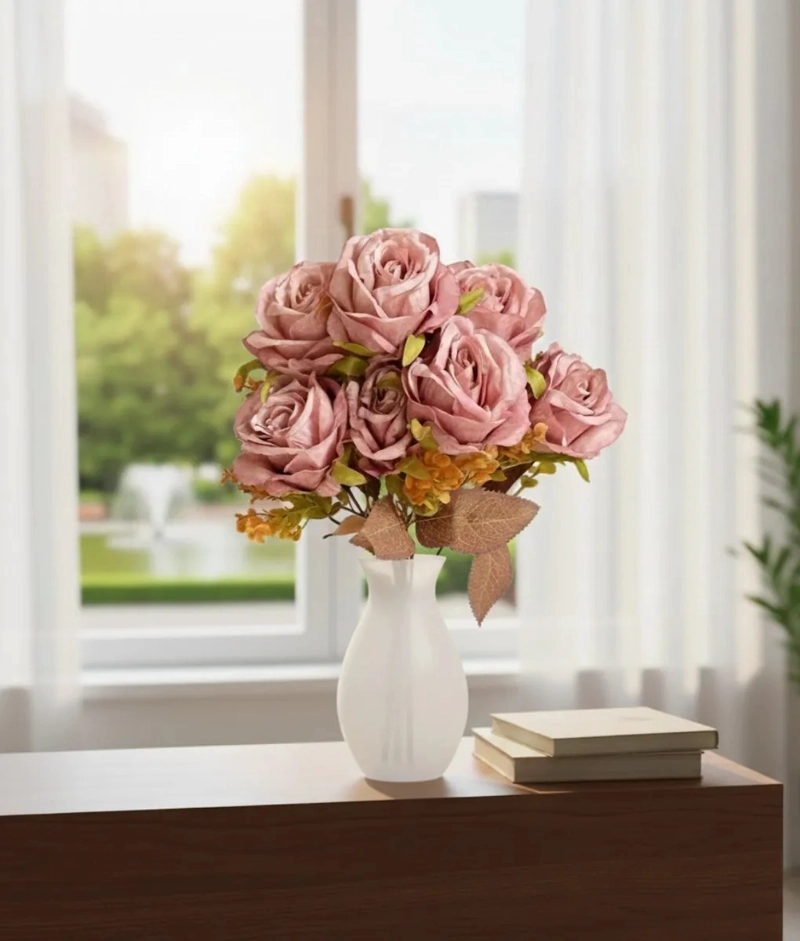 FLOR ARTIFICIAL RAMO DECORATIVO BELLEZA DISEÑO REALISTA JHN - 2