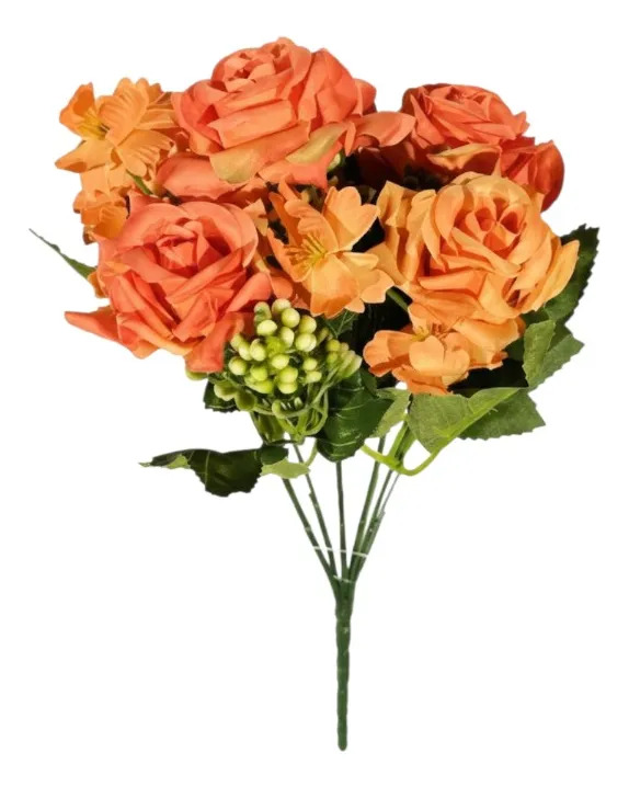 SET 4 FLORES DECORATIVAS ARTIFICIALES RAMO FLORACION JHN - 1