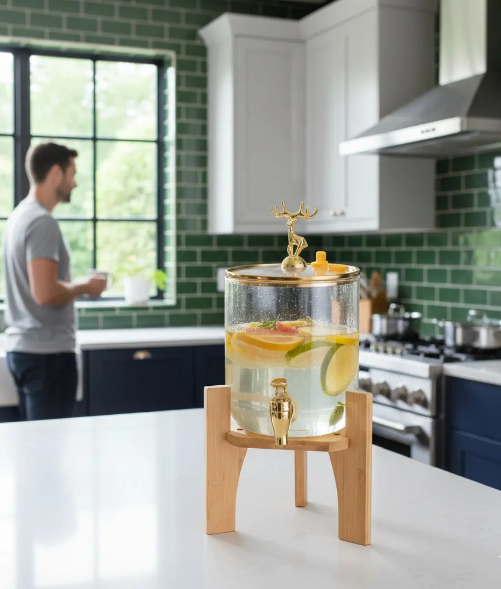 DISPENSADOR BEBIDAS GRIFO DECORATIVO SOPORTE ELEVADO JHN - 4