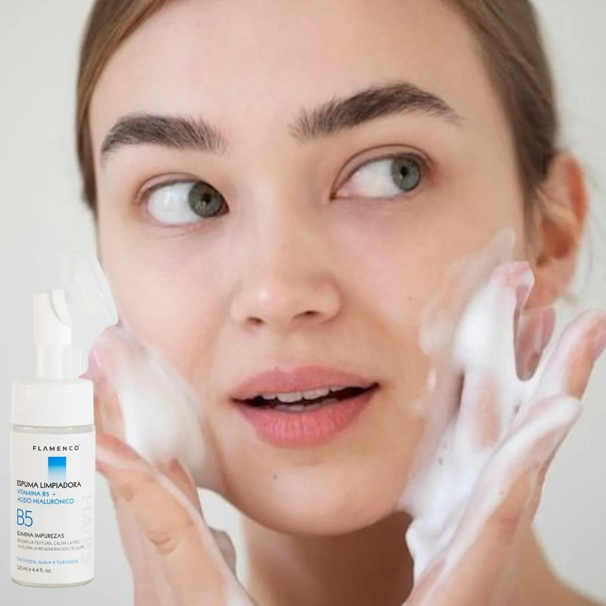 ESPUMA LIMPIADORA FACIAL VITAMINA B5 + ACIDO HIALURONICO LAU - 1