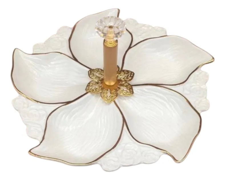 BANDEJA SERVIR DECORATIVA DISEÑO FLORAL ELEGANCIA JHN - 1