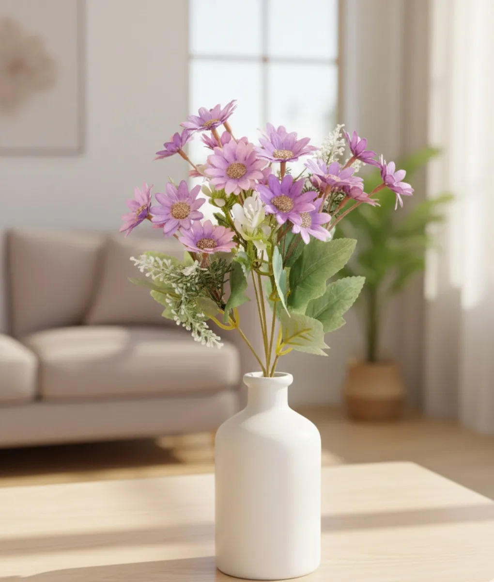 SET 5 RAMO FLORES SILVESTRES ARTIFICIALES DECORATIVAS JHN - 9