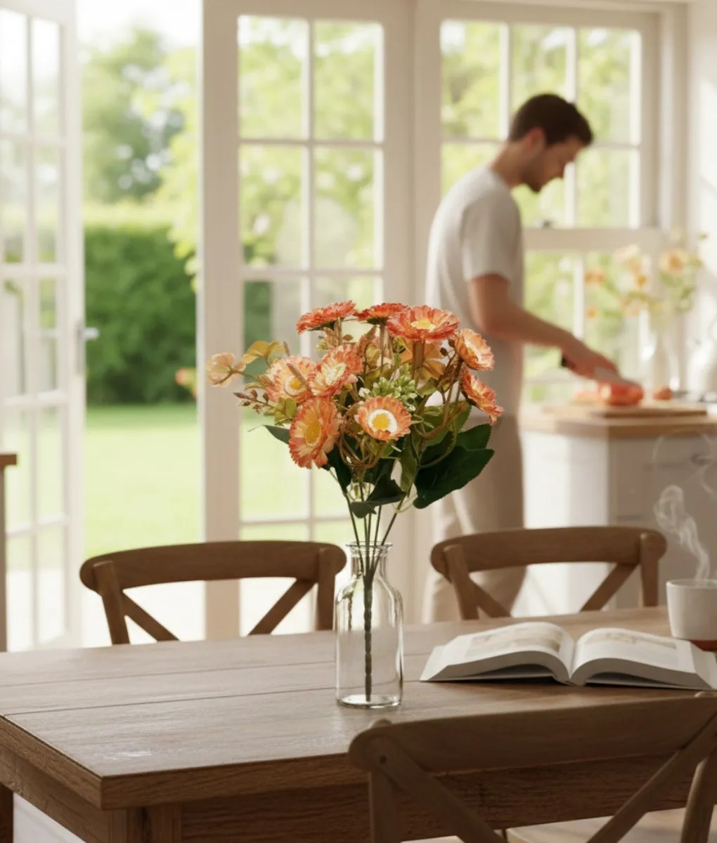 SET 4 RAMO FLORES ARTIFICIALES FRESCURA ENCANTO ADORNO JHN - 8