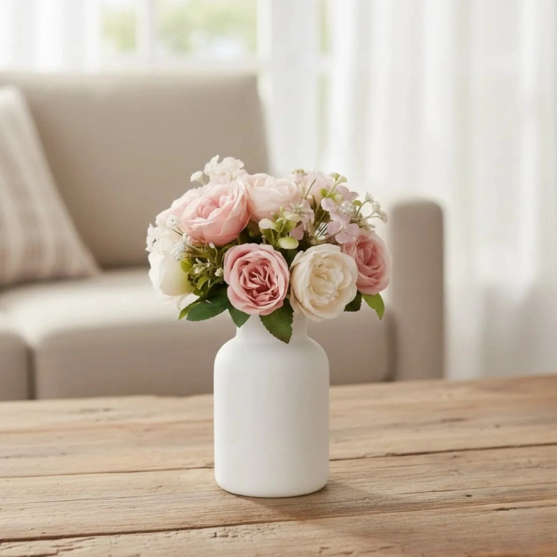 SET 2 RAMO ARTIFICIAL ROSAS GALANTES DISTINCION ETERNA JHN - 10