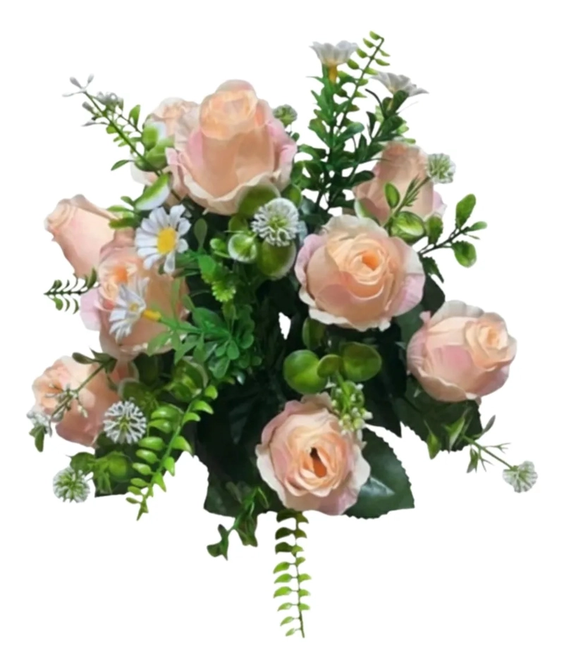 SET 2 RAMO FLORAL ARTIFICIAL ORNAMENTAL ROSAS ADORNO JHN - 1