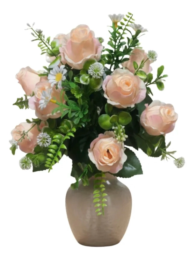 SET 2 RAMO FLORAL ARTIFICIAL ORNAMENTAL ROSAS ADORNO JHN - 3