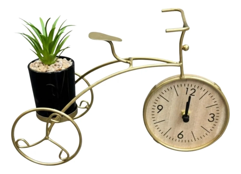 RELOJ DECORATIVO MESA ESTILO BICICLETA ADORNO VINTAGE JHN - 1