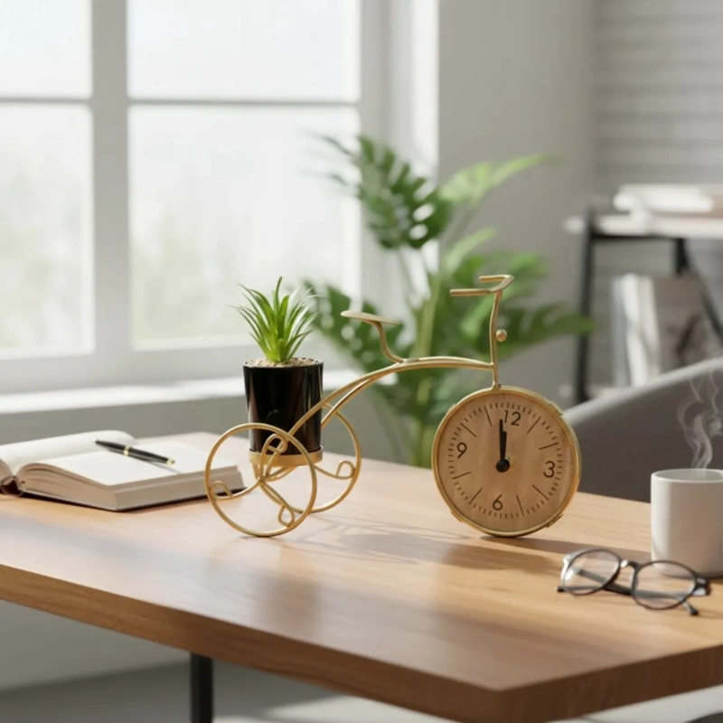 RELOJ DECORATIVO MESA ESTILO BICICLETA ADORNO VINTAGE JHN - 10